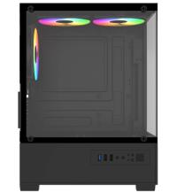 GAMEBOOSTER PB-M5001B 500W 3*12cm Rainbow Fanlı USB 3.0 Sea View M-ATX Gaming Siyah Kasa - 5